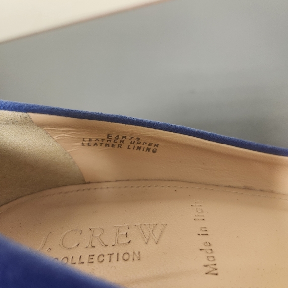 J. Crew COLLECTION Dulci Suede Kitten Heels Jeweled  Blue Italy Sz 5 - Picture 7 of 10